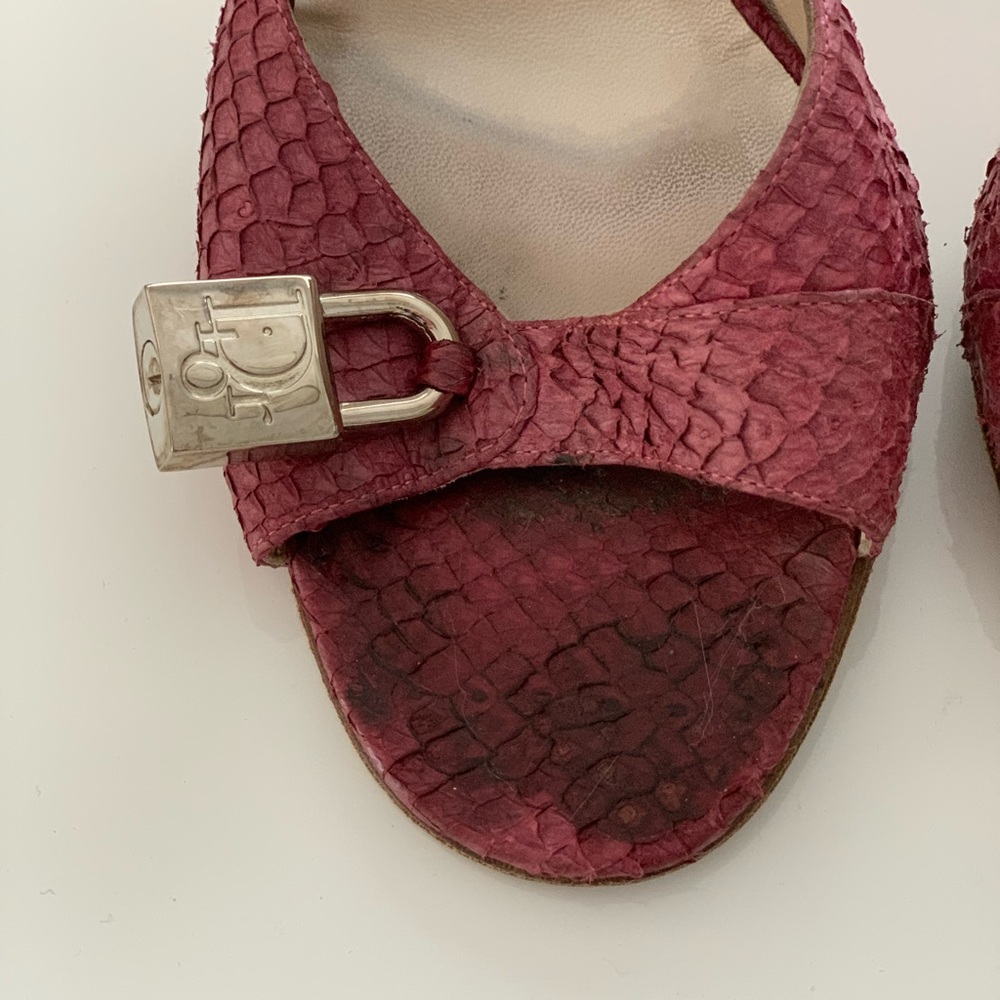 Christian Dior Mauve Python Slide Sandals - image 3